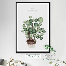 Khung tranh vải canvas hình green plants (CV205)