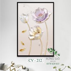 Khung tranh vải canvas hình hoa trắng mềm mại (CV212)